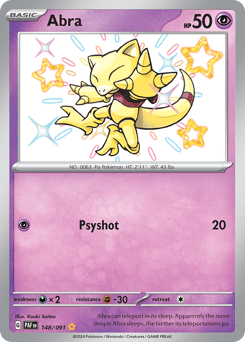 Abra sv4pt5-148 Shiny Rare from Paldean Fates Set