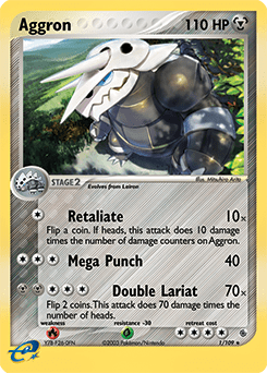 Aggron ex1-1 Rare Holo from Ruby & Sapphire Set