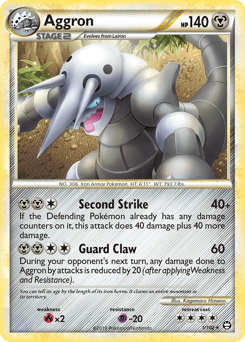 Aggron hgss4-1 Rare Holo from HS—Triumphant Set