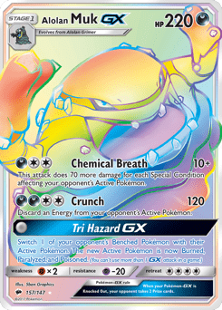 Alolan Muk-GX sm3-157 Rare Rainbow from Burning Shadows Set