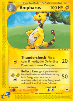 Ampharos ecard2-1 Rare from Aquapolis Set