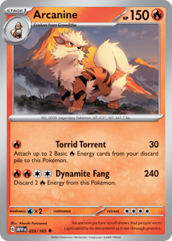 Arcanine sv3pt5-59 Uncommon from 151 Set