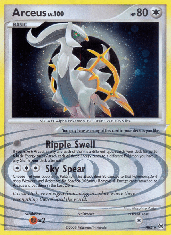 Arceus pl4-AR5 Rare from Arceus Set