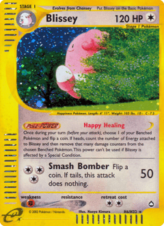 Blissey ecard2-H6 Rare Holo from Aquapolis Set