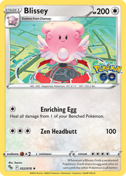 Blissey pgo-52 Rare Holo from Pokémon GO Set