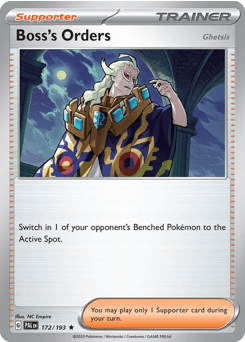 Boss’s Orders (Ghetsis) sv2-172 Rare from Paldea Evolved Set