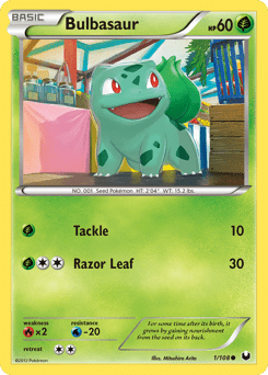 Bulbasaur bw5-1 Common from Dark Explorers Set