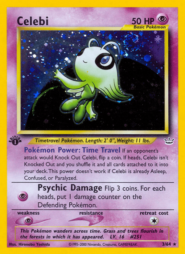 Celebi neo3-3 Rare Holo from Neo Revelation Set