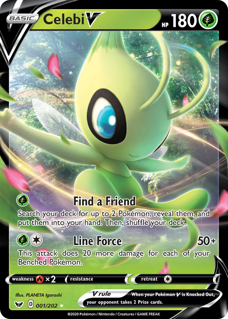 Celebi V swsh1-1 Rare Holo V from Sword & Shield Set