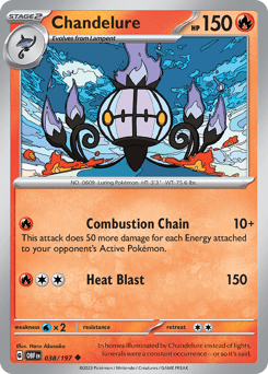 Chandelure sv3-38 Uncommon from Obsidian Flames Set