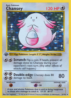 Chansey base1-3 Rare Holo from Base Set