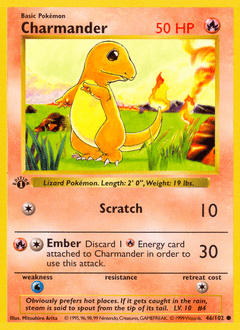 Charmander base1-46 Common from Base Set