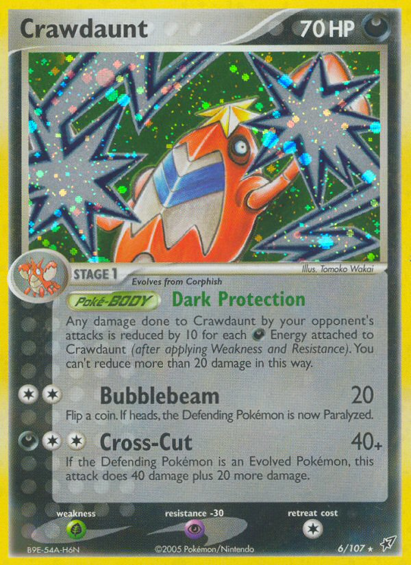 Crawdaunt ex8-6 Rare Holo from Deoxys Set