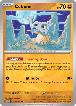 Cubone sv3pt5-104 Common from 151 Set