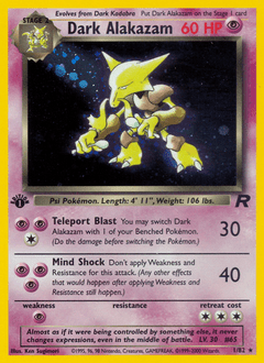 Dark Alakazam base5-1 Rare Holo from Team Rocket Set
