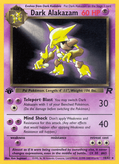 Dark Alakazam base5-18 Rare from Team Rocket Set