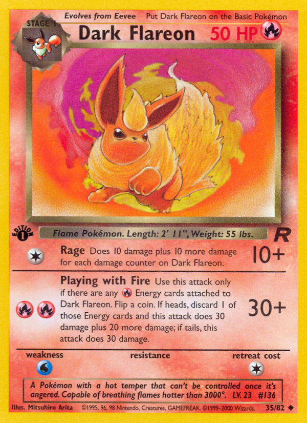 Dark Flareon base5-35 Uncommon from Team Rocket Set