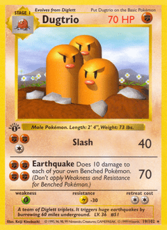 Dugtrio base1-19 Rare from Base Set