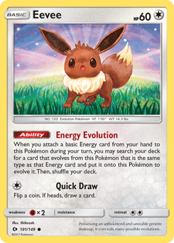 Eevee sm1-101 Common from Sun & Moon Set