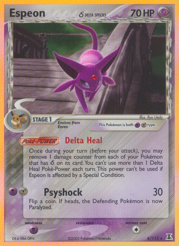 Espeon δ ex11-4 Rare Holo from Delta Species Set