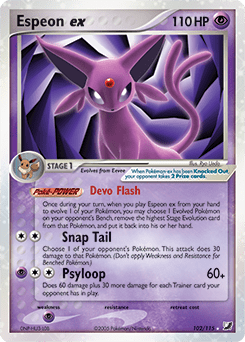 Espeon ex ex10-102 Rare Holo EX from Unseen Forces Set