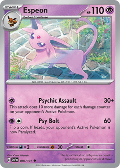 Espeon sv3-86 Uncommon from Obsidian Flames Set