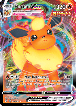 Flareon VMAX swsh7-18 Rare Holo VMAX from Evolving Skies Set
