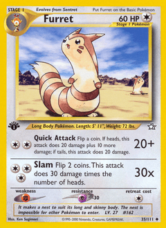 Furret neo1-35 Uncommon from Neo Genesis Set
