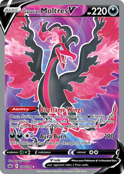 Galarian Moltres V swsh6-176 Rare Ultra from Chilling Reign Set