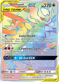 Garchomp & Giratina-GX sm11-247 Rare Rainbow from Unified Minds Set