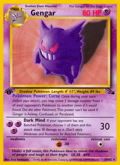 Gengar base3-20 Rare from Fossil Set