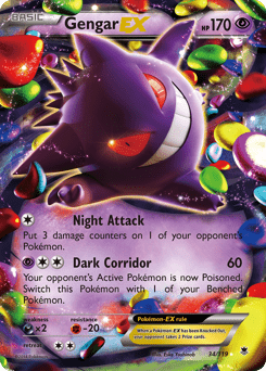Gengar-EX xy4-34 Rare Holo EX from Phantom Forces Set