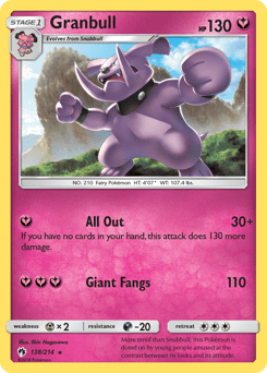Granbull sm8-138 Rare from Lost Thunder Set