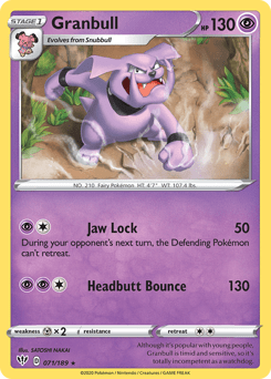 Granbull swsh3-71 Rare from Darkness Ablaze Set