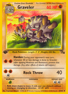 Graveler base3-37 Uncommon from Fossil Set