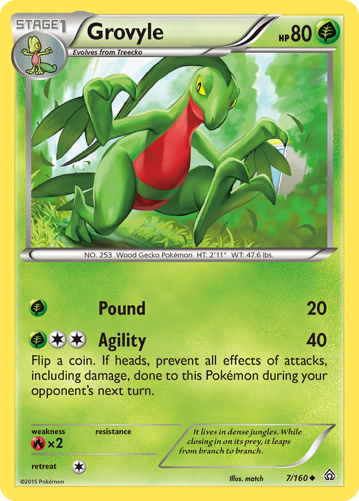 Grovyle xy5-7 Uncommon from Primal Clash Set