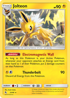 Jolteon sm115-23 Rare from Hidden Fates Set