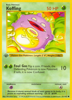 Koffing base1-51 Common from Base Set