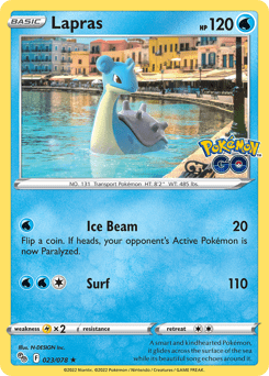 Lapras pgo-23 Rare Holo from Pokémon GO Set