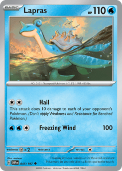 Lapras sv3-45 Uncommon from Obsidian Flames Set