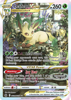 Leafeon VSTAR swsh12pt5gg-GG35 Rare Holo VSTAR from Crown Zenith Galarian Gallery Set