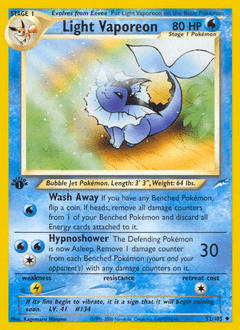 Light Vaporeon neo4-52 Uncommon from Neo Destiny Set