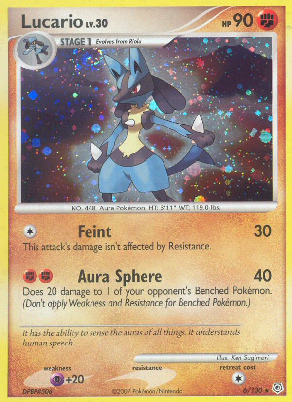 Lucario dp1-6 Rare Holo from Diamond & Pearl Set