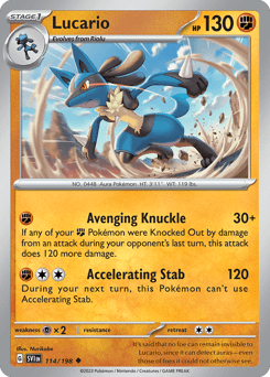 Lucario sv1-114 Uncommon from Scarlet & Violet Set