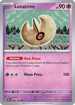 Lunatone sv3-92 Uncommon from Obsidian Flames Set