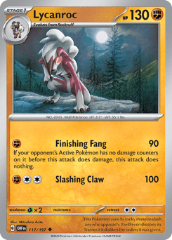 Lycanroc sv3-117 Uncommon from Obsidian Flames Set