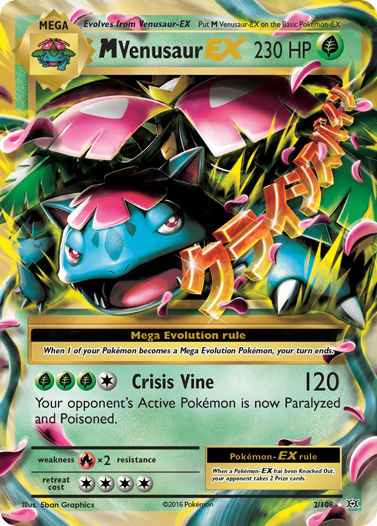 M Venusaur-EX xy12-2 Rare Holo EX from Evolutions Set