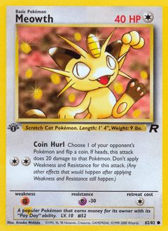 Meowth base5-62 Common from Team Rocket Set