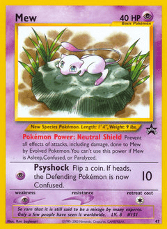 Mew basep-47 Promo from Wizards Black Star Promos Set