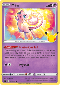 Mew cel25-11 Rare Holo from Celebrations Set